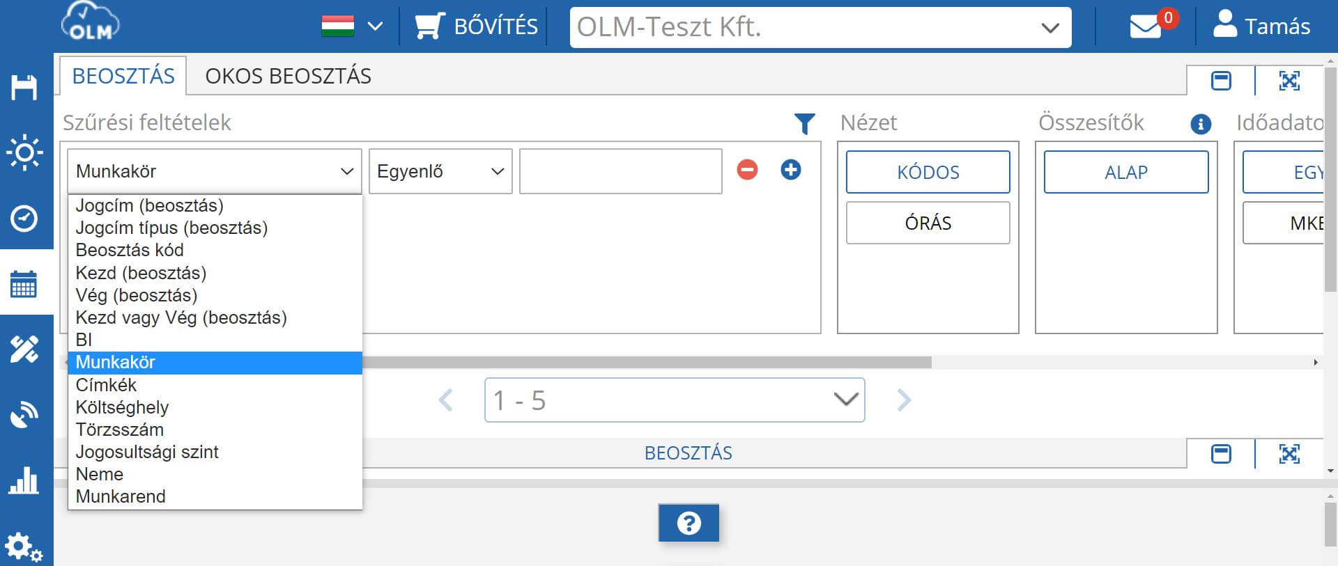 Teljesítmény modul - OLM Rendszer